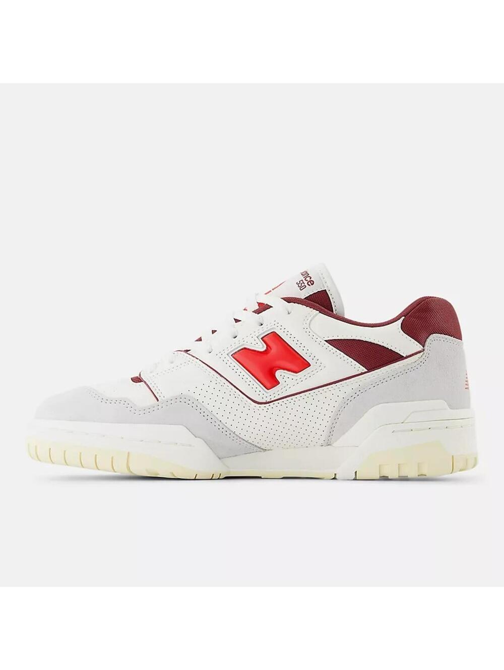 New Balance 550 White Red Size 12 Men or 13 1/2 Women New In Box